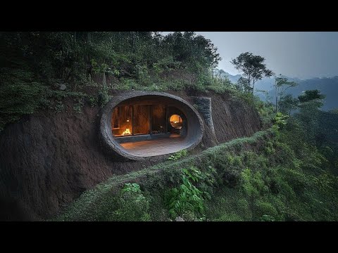 Survival Alone - Build A Shelter On High Cliff, An Underfloor Heating System, Eel Traps And Cooking