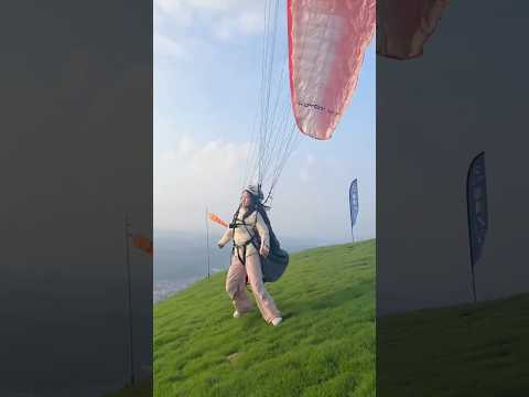 She Forgot How to Land While Paragliding! #facts #ytshorts #trending