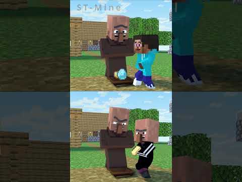 Good deeds of baby Steve VS Bad deeds of the baby Villager. #shorts