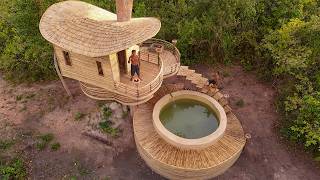 We Built a 2-Story Jungle Treehouse with Private Pool In 99Day