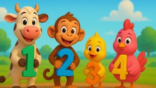 Música infantil Contando até 10 com os Animais | Vídeo Educativo | 