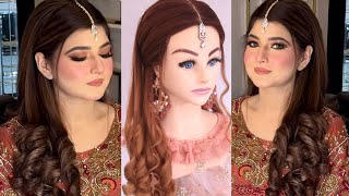 Elegant Kashees Bridal Hairstyles l wedding hairstyles l Walima Bridal Hairstyles l curly hairstyles