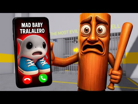 MAD BABY TRALALERO call TUNG TUNG SAHUR in BARRY'S PRISON RUN! Scary Obby Animation (#Roblox)