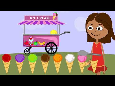 Ice Cream - we learn colors and count numbers (for kids in English)