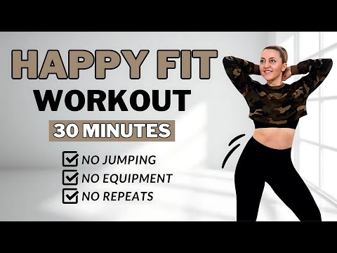 🔥30 Min FULL BODY FAT LOSS🔥All Standing + No Jumping HIIT🔥No Repeat 🔥No Equipment🔥