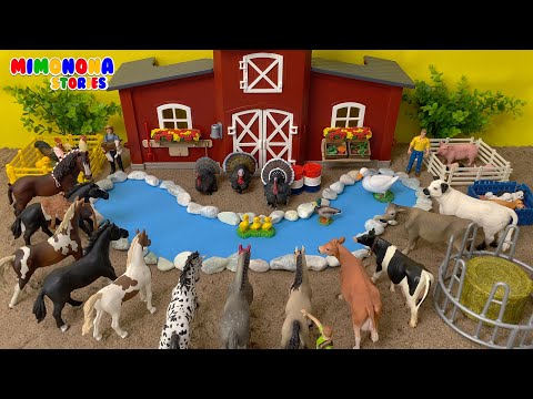 Granja de animales de juguete DIY: Arena Cinética, Laguna y Animales 🐷🐴 Mimonona Stories