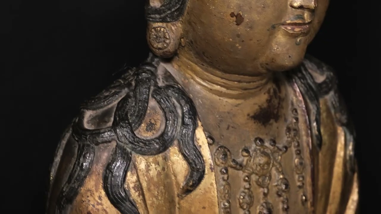Video Importante E Rara Figura In Bronzo Dorato Di Gwanse-eum Bosal