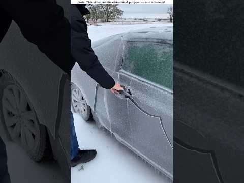 The car was covered in snow।🧐#shortvideo #amazingfacts