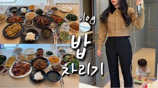 [일상 브이로그] 이틀 연속 손님상 차리는 주부, 퍼스널 컬러 진단, 집에서 양념게장, 섞박지, 재첩국, 가지덮밥 만들기, 아이 둘 육아
