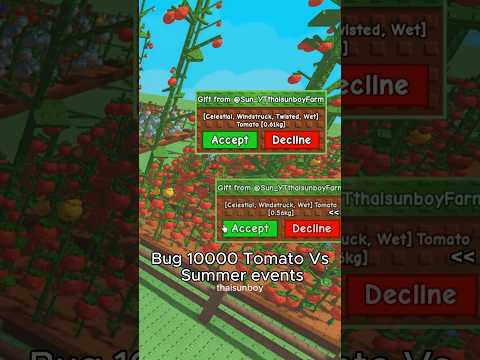 Bug 10000 Tomato Vs Summer Events  #roblox #growagarden #thaisunboy