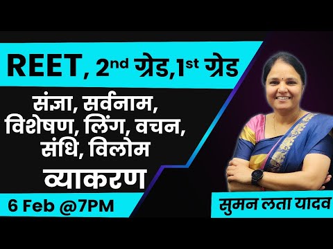 REET 2025| हिंदी व्याकरण| संज्ञा, सर्वनाम, विशेषण, लिंग, वचन, संधि, विलोम| #mcq#rsmssb #reet #हिंदी