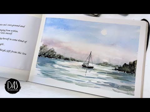 Watercolor Landscape with MAGICAL NEW PAINTS - How to paint this easy boat in ten minutes!