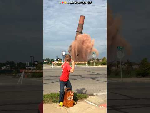 💣 This Demolition Expert Is Now Training His Children to Blow Up Old Buildings! 🏚️👨👧👦 #demolition