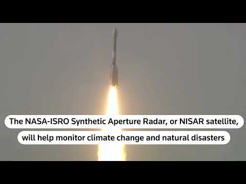YouTube video thumbnail: India Launches Nasa-Isro Satellite to Track Climate Threats