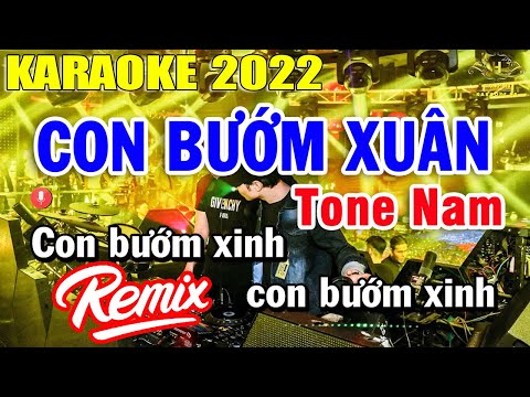 Con Bướm Xuân Karaoke Tone Nam Nhạc Sống 2022 | Trọng Hiếu