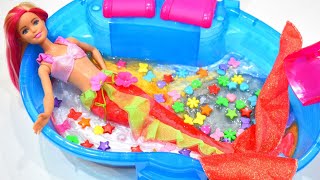 Barbie SLIME 💝 I Mixing Stress Balls Slime in Bathtub ASMR