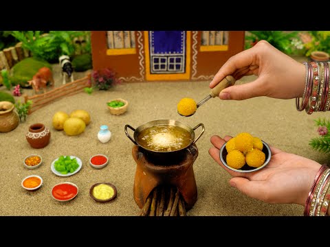 Miniature Potato Cheese Balls🏀⚽How To Make Fried Fermented Pork Rolls With Potatoes💯Tiny Foodkey