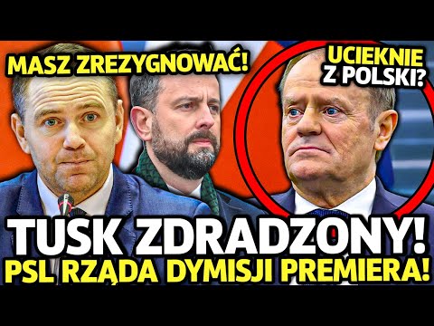 TUSK ZOSTAŁ ZDRADZONY! KOSINIAK NOWYM PREMIEREM? PSL DOMAGA SIĘ DYMISJI SZEFA RZĄDU!