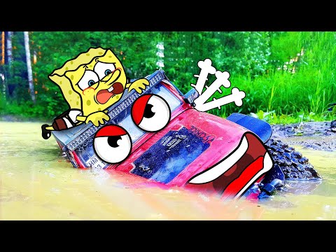 Helpp 😭😭 Spongebob vs RC CAr Off Road 🚙 Remote Control Police Car OFF Road Adventures