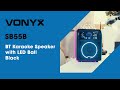 Vonyx SBS55B Kids Karaoke Machine with 2 Mics, Bluetooth & LED Lights