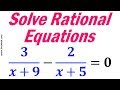 Solving Rational Equations and Inequalities
