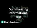 Summarizing Nonfiction Texts Effectively