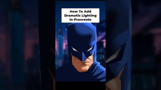 How To Add Light On Batman in Procreate.  Full tutorial on Patreon. Link in bio