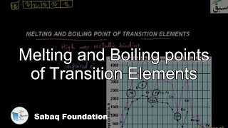 Melting and Boiling points of Transition Elements