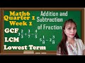 Mathematics 6: Addition and Subtraction of Fractions