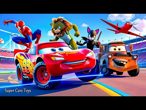 GTA V SPIDERMAN 2, Cars 3 Crazy Monster Truck McQueen - Epic New Stunt Race For Car Racing Challenge