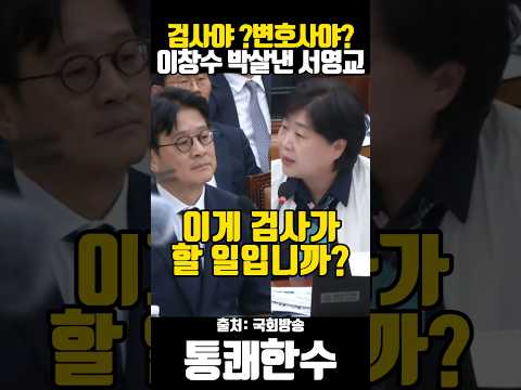 검사야? 변호사야? 이창수 박살낸 서영교