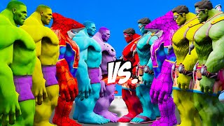 TEAM SPIDER SHARK & HULK VS TEAM SPIDER SHARK PURPLE & HULK - EPIC SUPERHEROES WAR