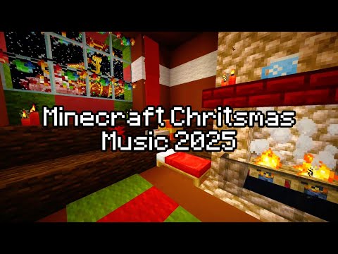 MINECRAFT CHRISTMAS MUSIC 2025 🎅 Quiet and Comfortable Christmas Songs (Ambience music, fire & snow)