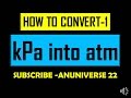 Converting Kilopascals to ATM
