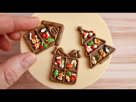 Miniature Christmas cookies (full version)💚❤️💚Polymer clay