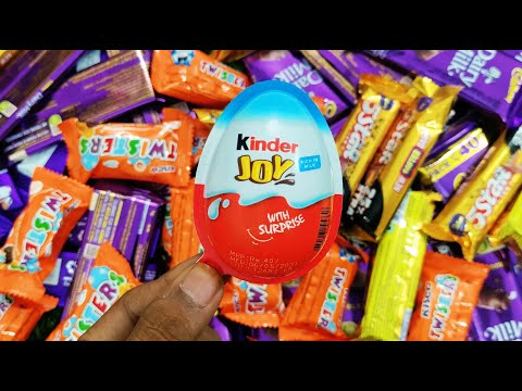 NEW! Colored Glitter Kinder Joy opening ASMR - A lot of Kinder Surprise egg toys Part-360