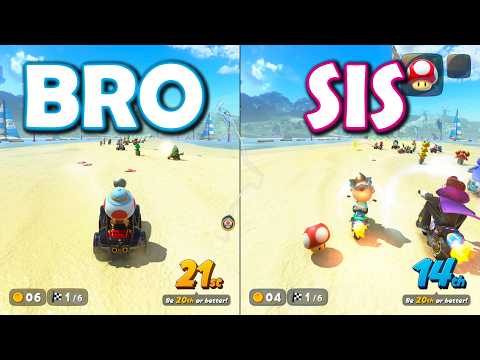 Racing Games: KNOCKOUT TOUR in Mario Kart World!! (Brother vs Sister Gameplay) [3]