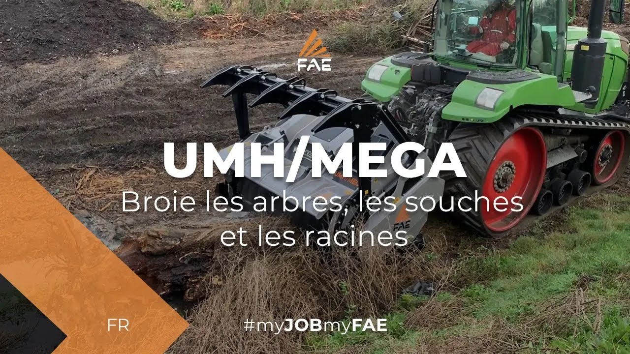 Vidéo FAE Forestry Cutter au travail avec un tracteur à chenilles FENDT