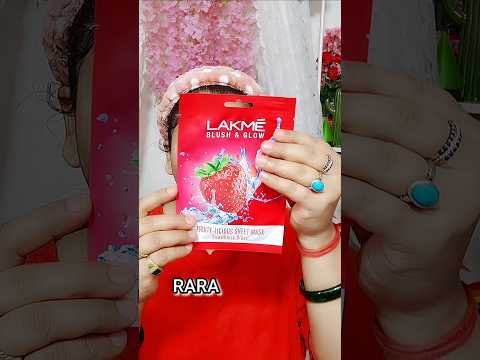 LAKME BLUSH AND GLOW FRUITY LITIOUS SHEETMASK STRAWBERRY BLAST #rara #instantglow #daily #lakme