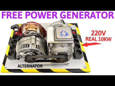 FREE POWER Generator with an Alternator and an Engine