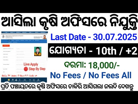 Panchayat Agriculture Jobs Recruitment 2025/1000+ Post/Odisha  Latest Jobs Vacancy