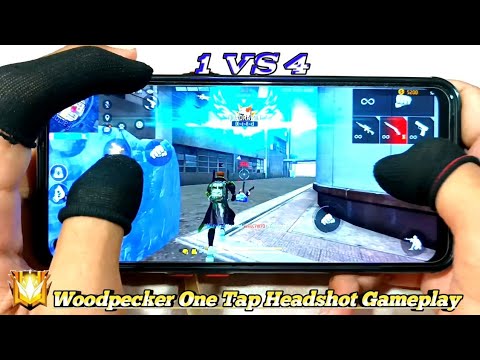 Free Fire Best Woodpecker One Tab Headshot Gameplay FF World Fastest Handcam Three Finger Gameplay