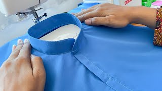 Perfect Round Stand Collar Full Neck Kurti School Uniform dress Design | Collar Kaise banaye