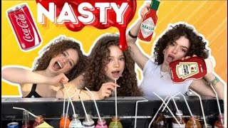 Kalogeras Sisters в Русской озвучке TRIPLET GUESS THE DRINK CHALLENGE *disgusting*