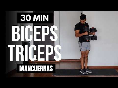 destroza tus biceps y triceps con mancuernas en casa 🔥  30 MIN