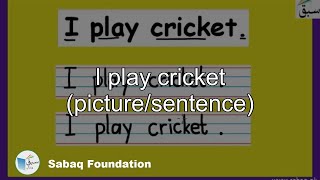 I play cricket (picture/sentence)