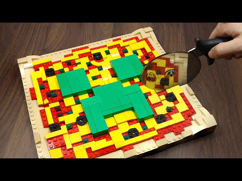 I Built The WORLD'S CHEESIEST MINECRAFT PIZZA in LEGO Food Challenge🍕 Stop Motion Cooking ASMR