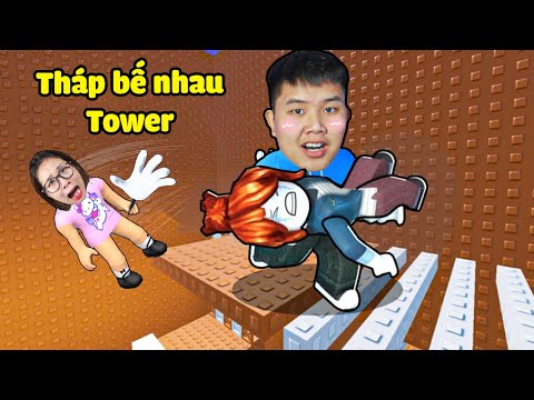 Bế nhau vượt tháp Slap Tower siêu troll phá đảo về đích !? bqThanh Dại Gái Bế Nhảy Vù Vù