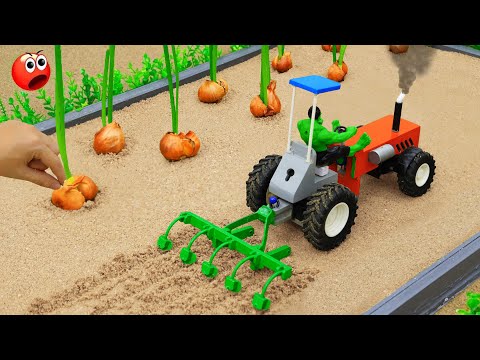 diy mini tractor dengerous stuck in mud with plough machine | science project