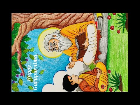 Guru Purnima special Drawing/ Guru Purnima drawing poster/ easy drawing for Guru Purnima
